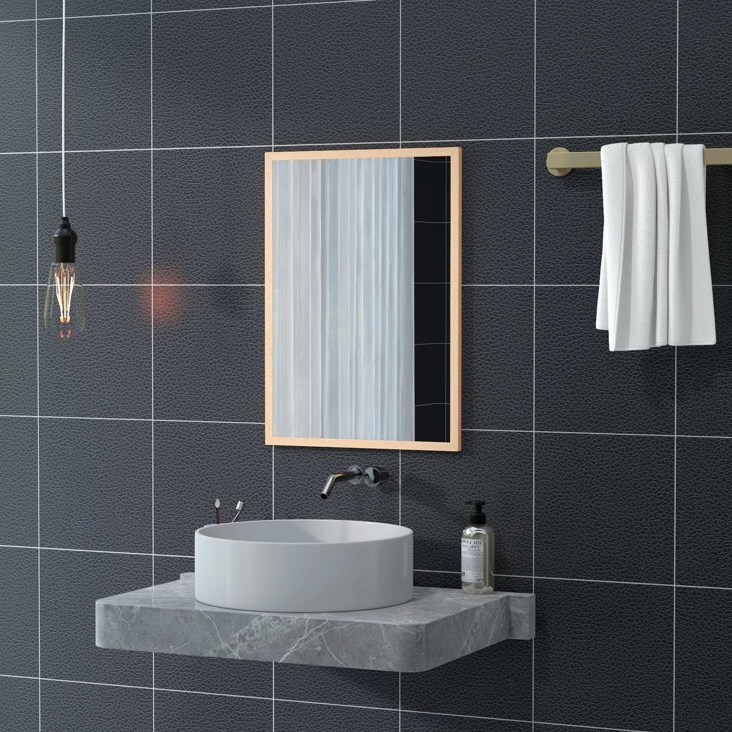 Decorative wall mirror with hooks, 50x70cm for the home