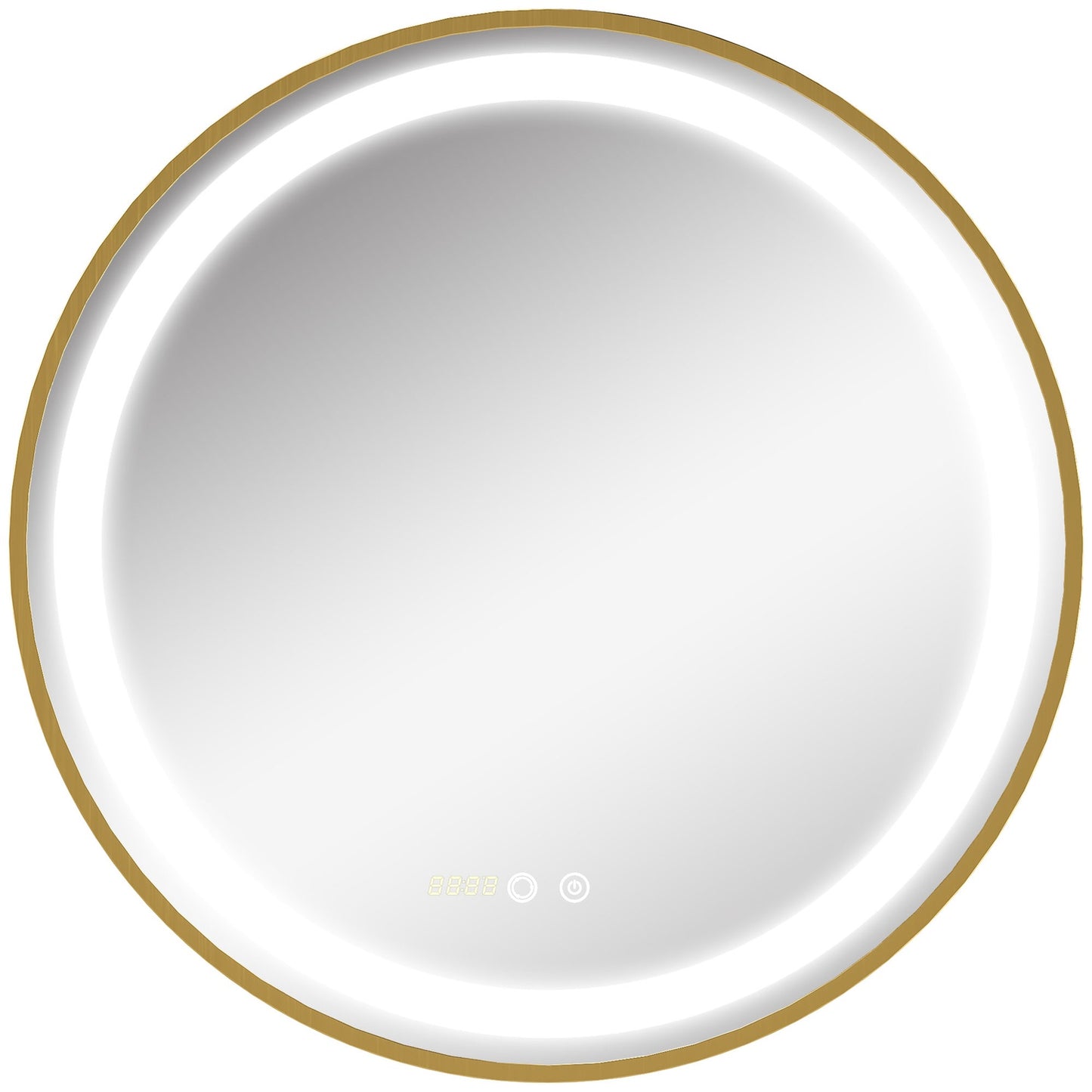 LED Bathroom Mirror - Dimmable, Memory, Time Display, 60x60cm