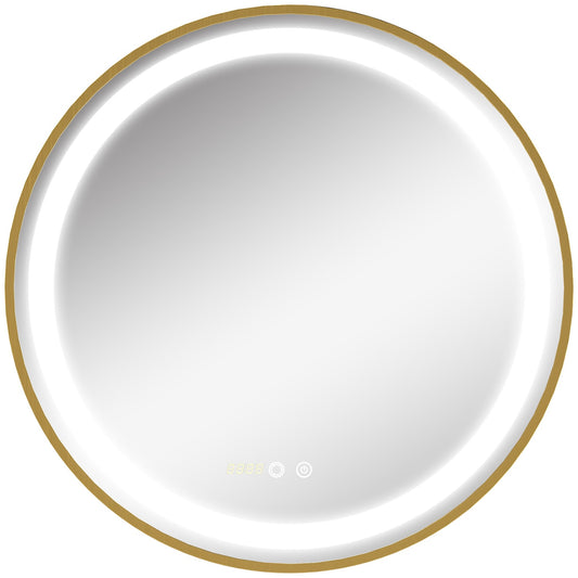 LED Bathroom Mirror - Dimmable, Memory, Time Display, 60x60cm