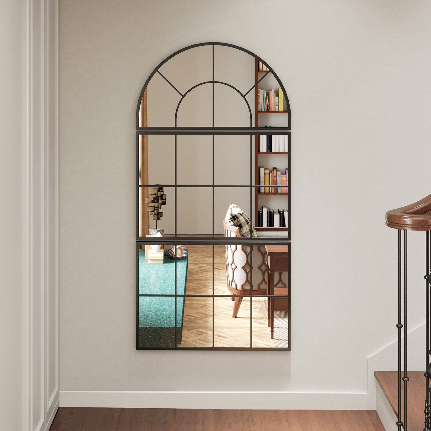 Arch Wall Mirror Set - 3 metal framed pieces for home decor