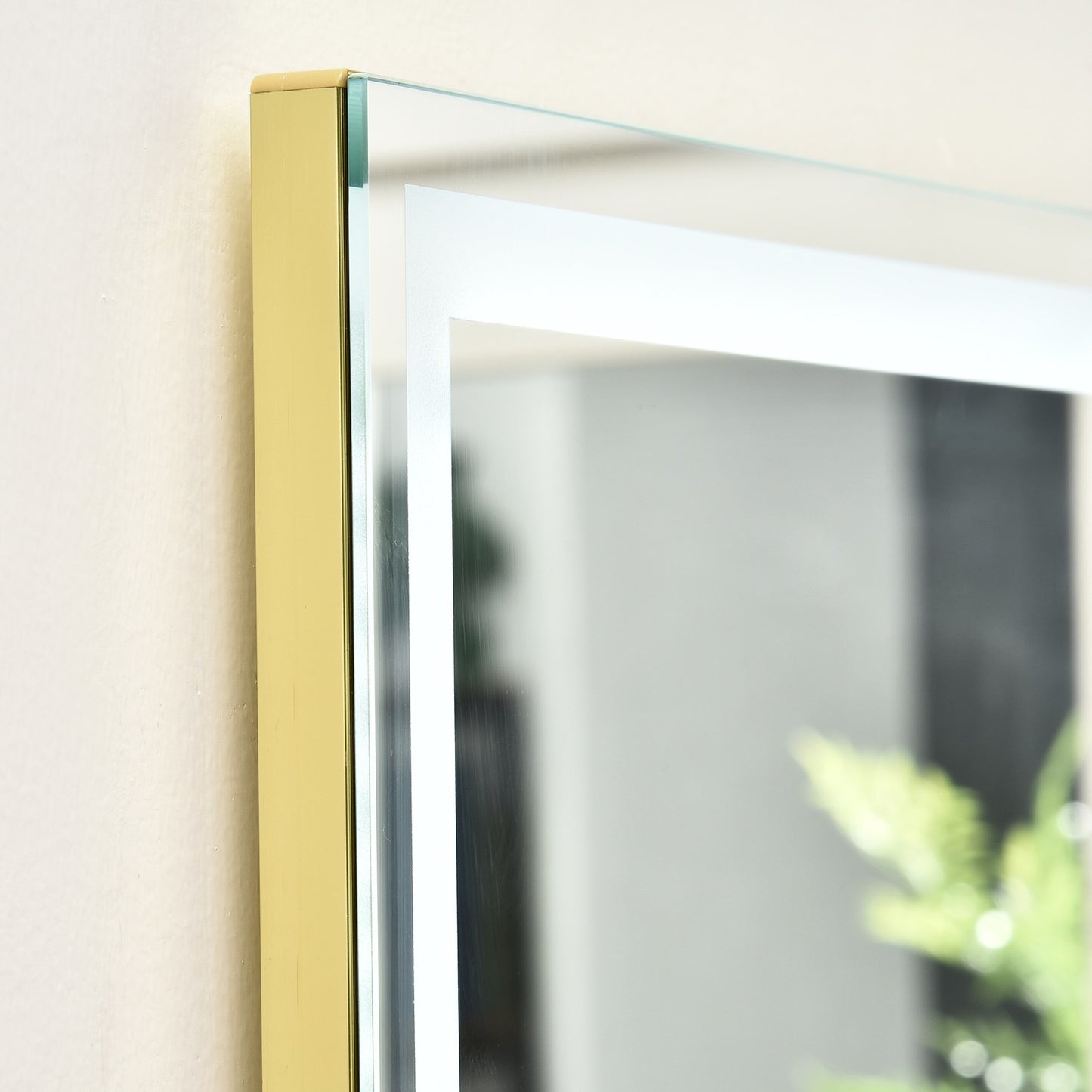 LED wall mirror and full-length mirror with aluminum frame