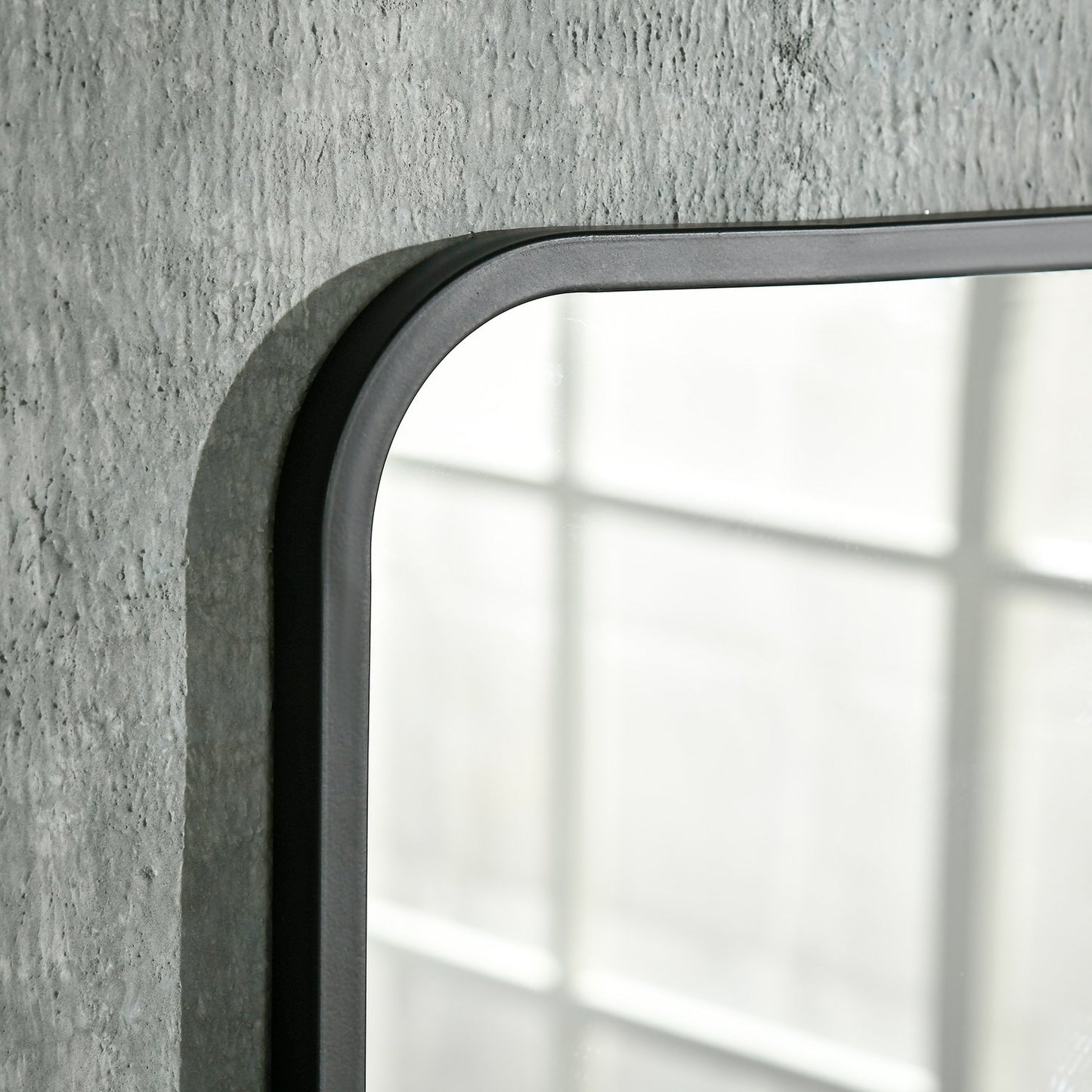 Wall mirror with shelf - 70x50cm, rectangular, black