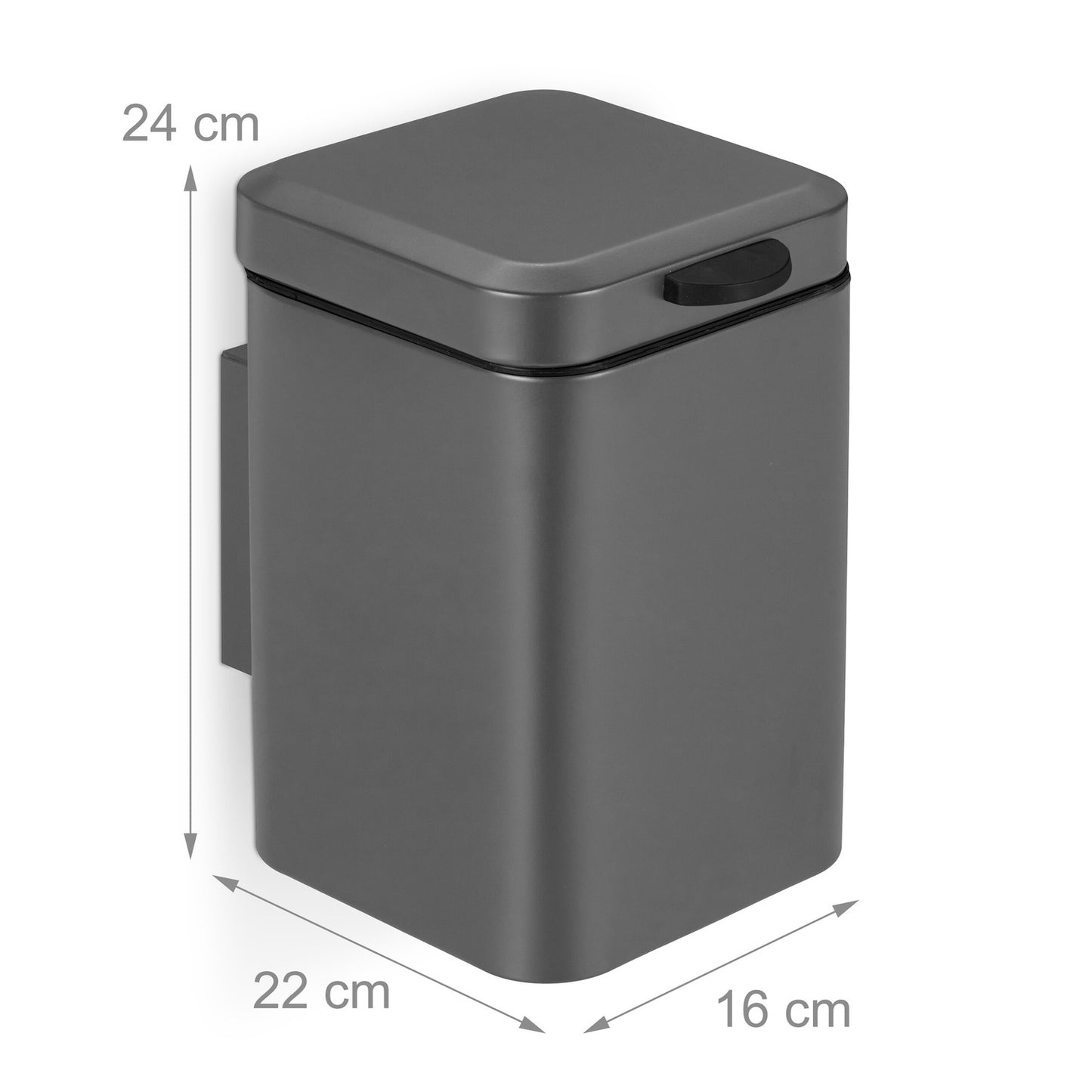 Wall Mounted Bathroom Bin, 3L, Automatic Close