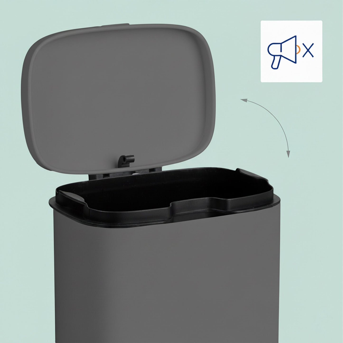 Wall-Mounted Bathroom Bin, 3L, Soft-Close Lid
