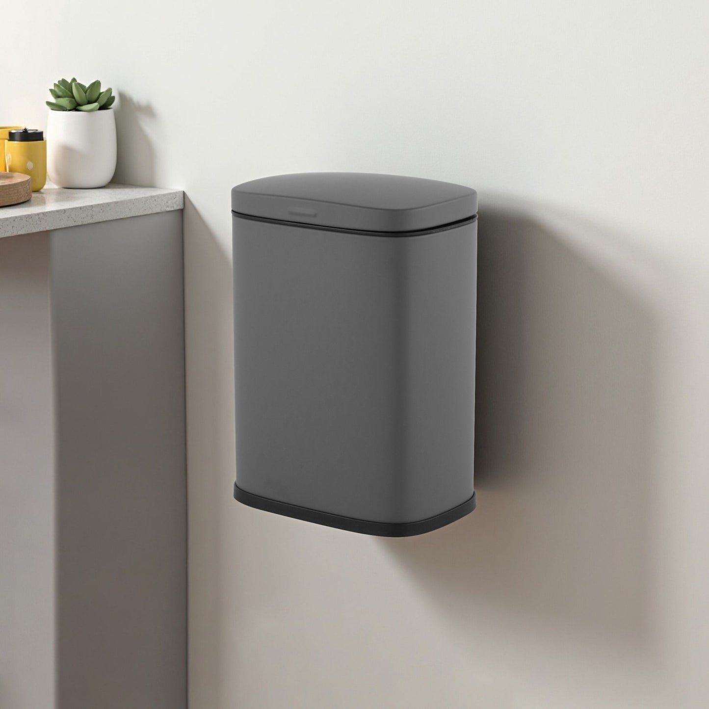 Wall-Mounted Bathroom Bin, 3L, Soft-Close Lid
