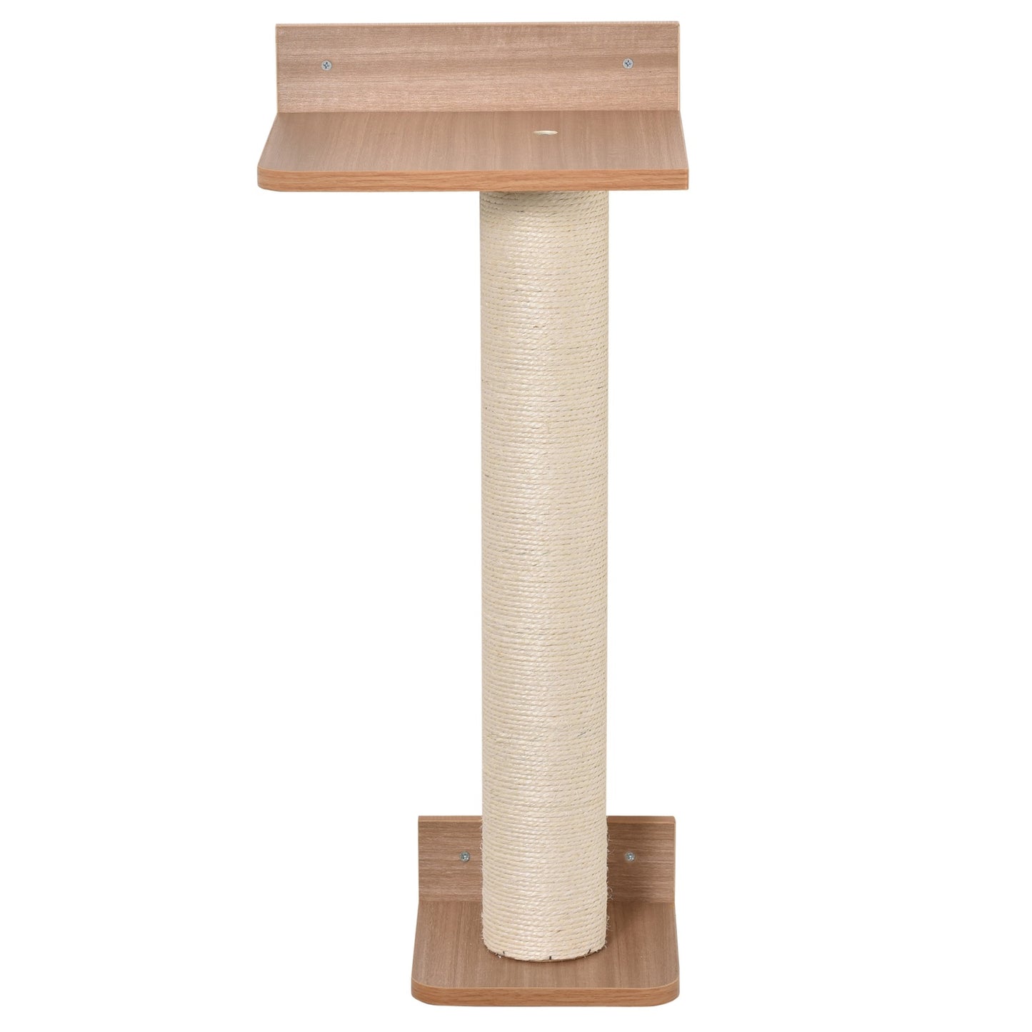 Wall mounted cat tree with sisal scratching post, natural