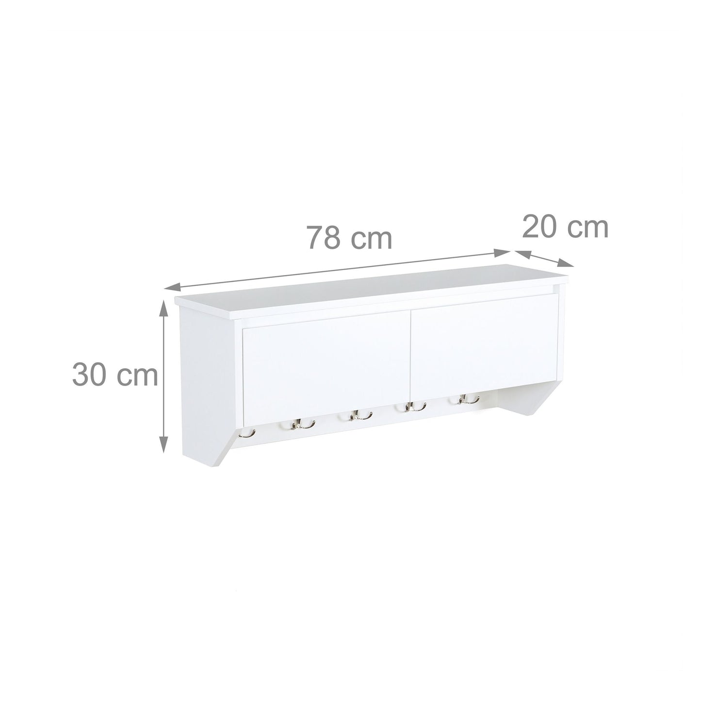 Wall-Mounted Coat Rack with 5 Hooks and Storage Shelf