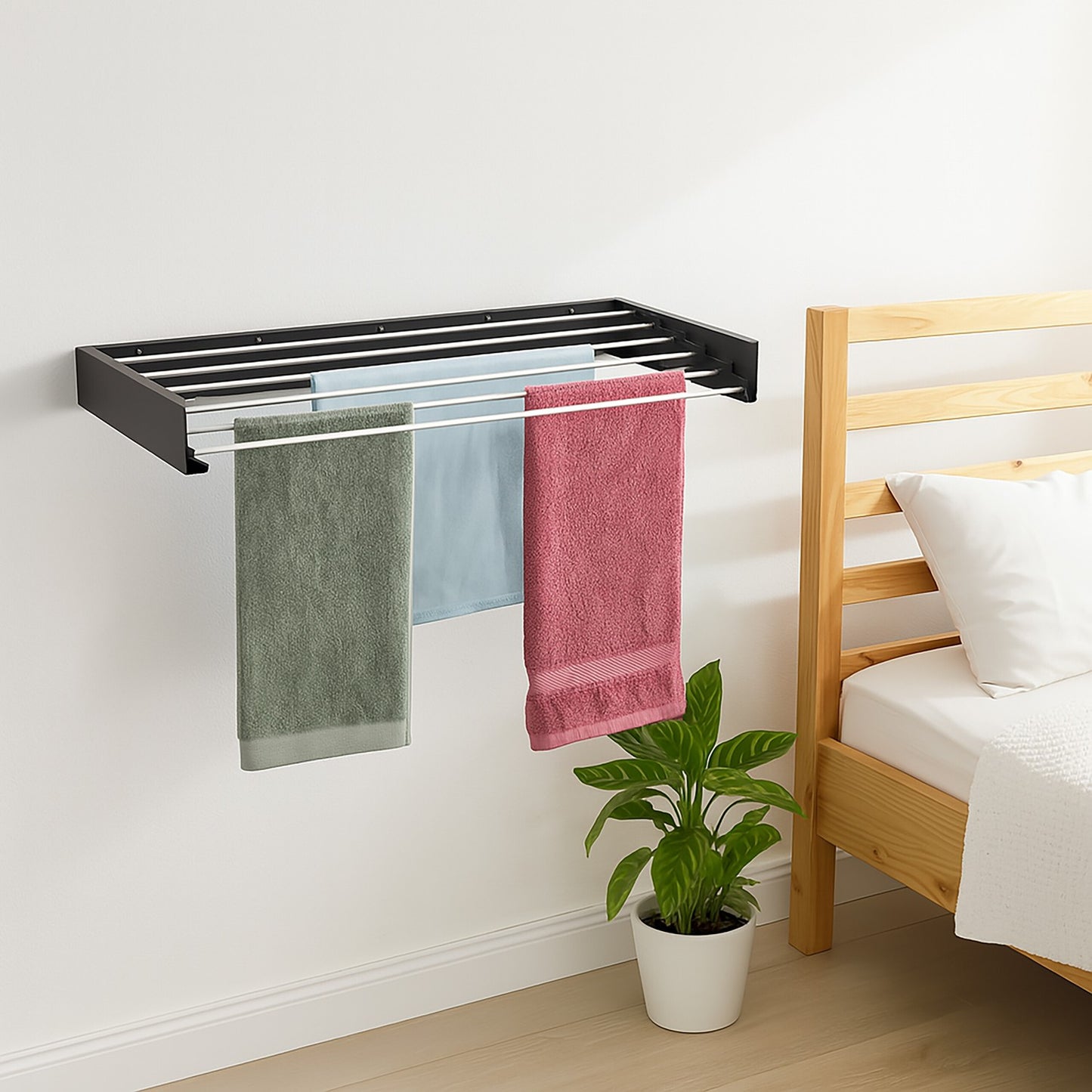 Wall-Mounted Foldable Clothes Airer, Indoor/Outdoor