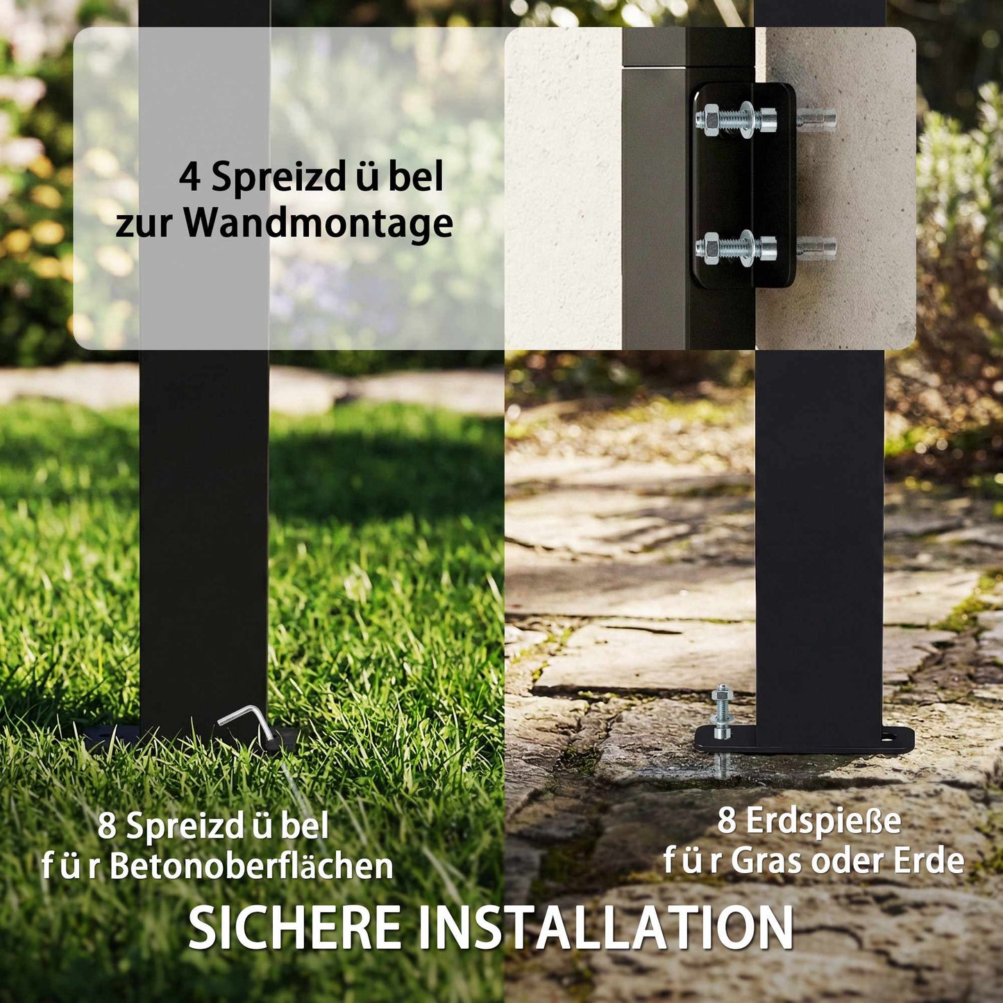 Wall-Mounted Grill Gazebo with UPF50+ PC Roof