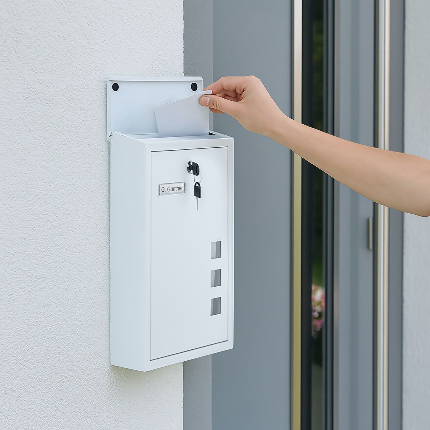 Wall-Mounted Letterbox with Viewing Windows