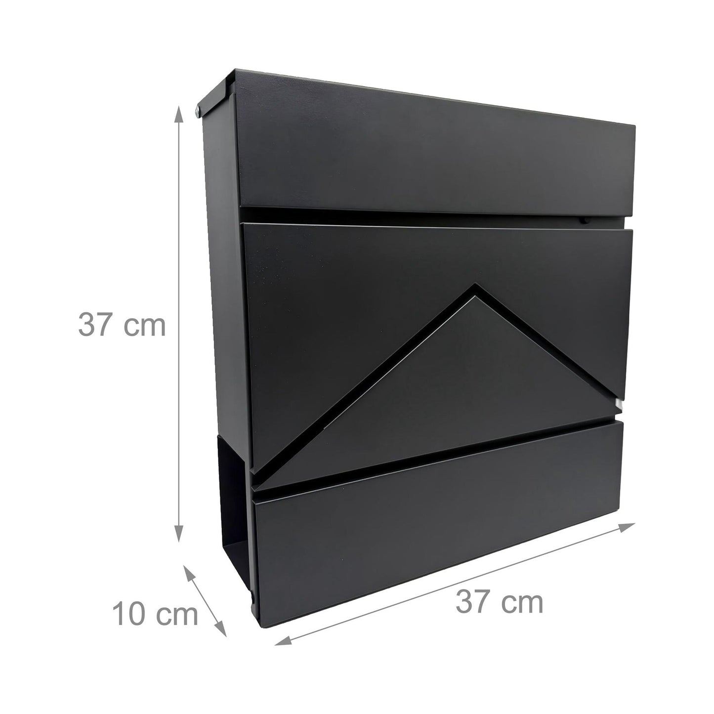 Wall-Mounted Metal Postbox with Newspaper Holder