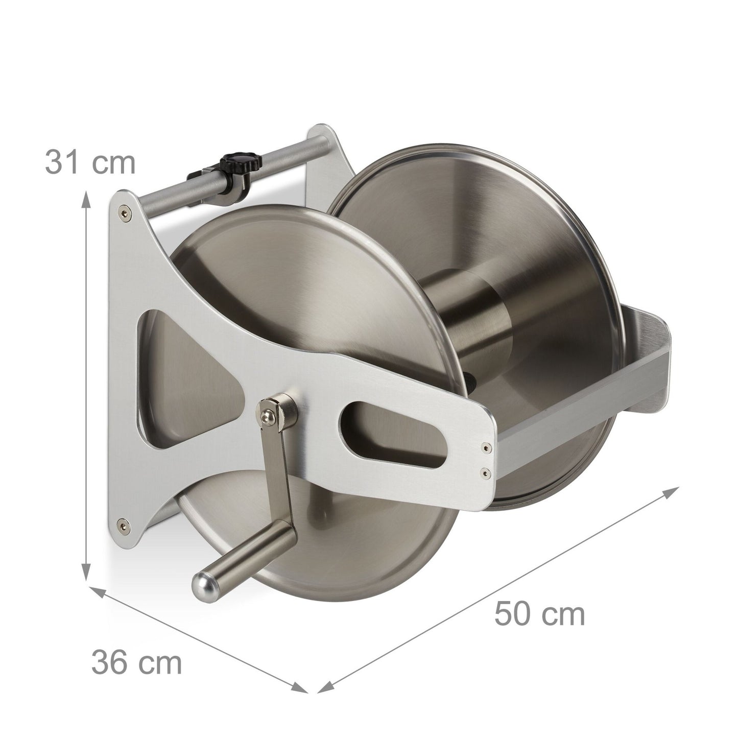 Wall-Mounted Stainless Steel Garden Hose Reel