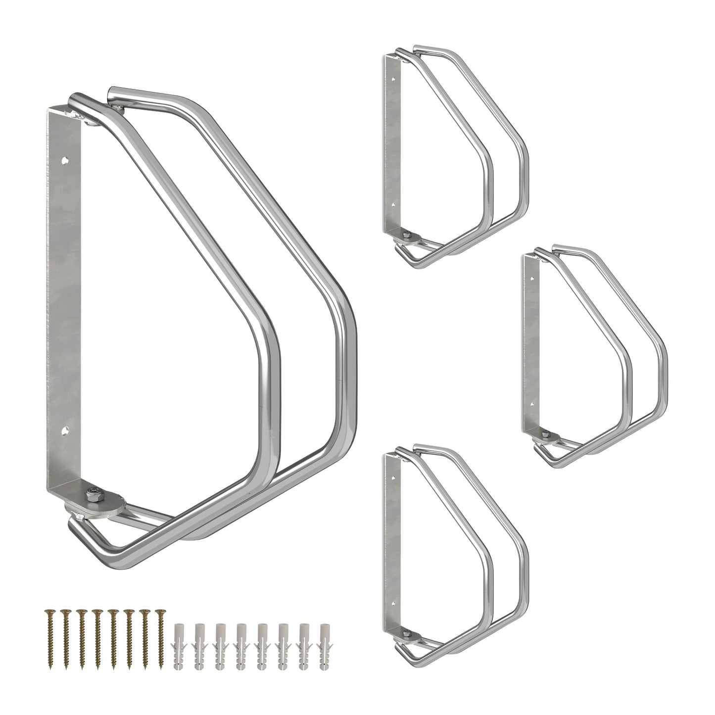 Wall-Mounted Swivelling Bike Rack Set, Steel