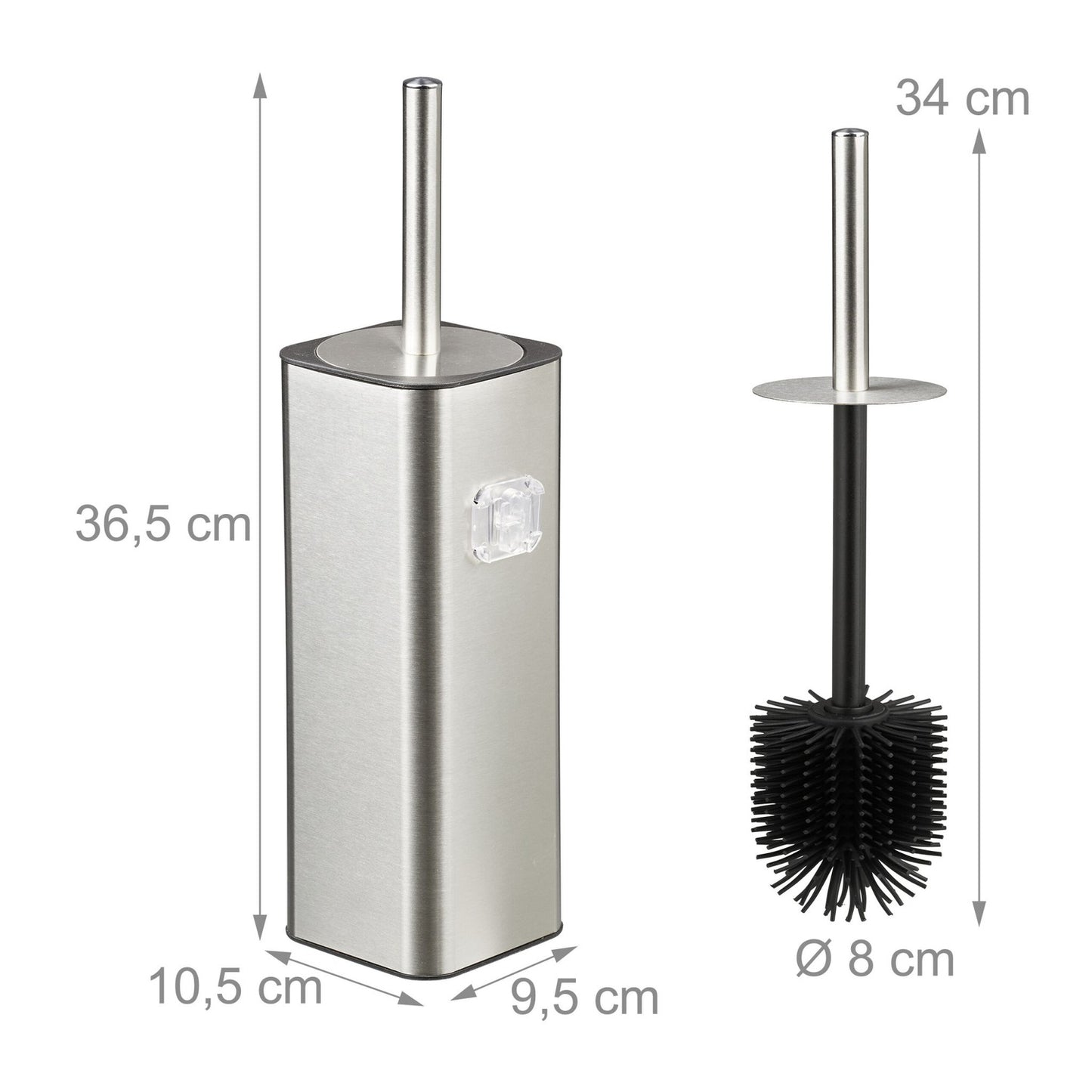 Wall-Mounted Toilet Brush Set, Flexible Head