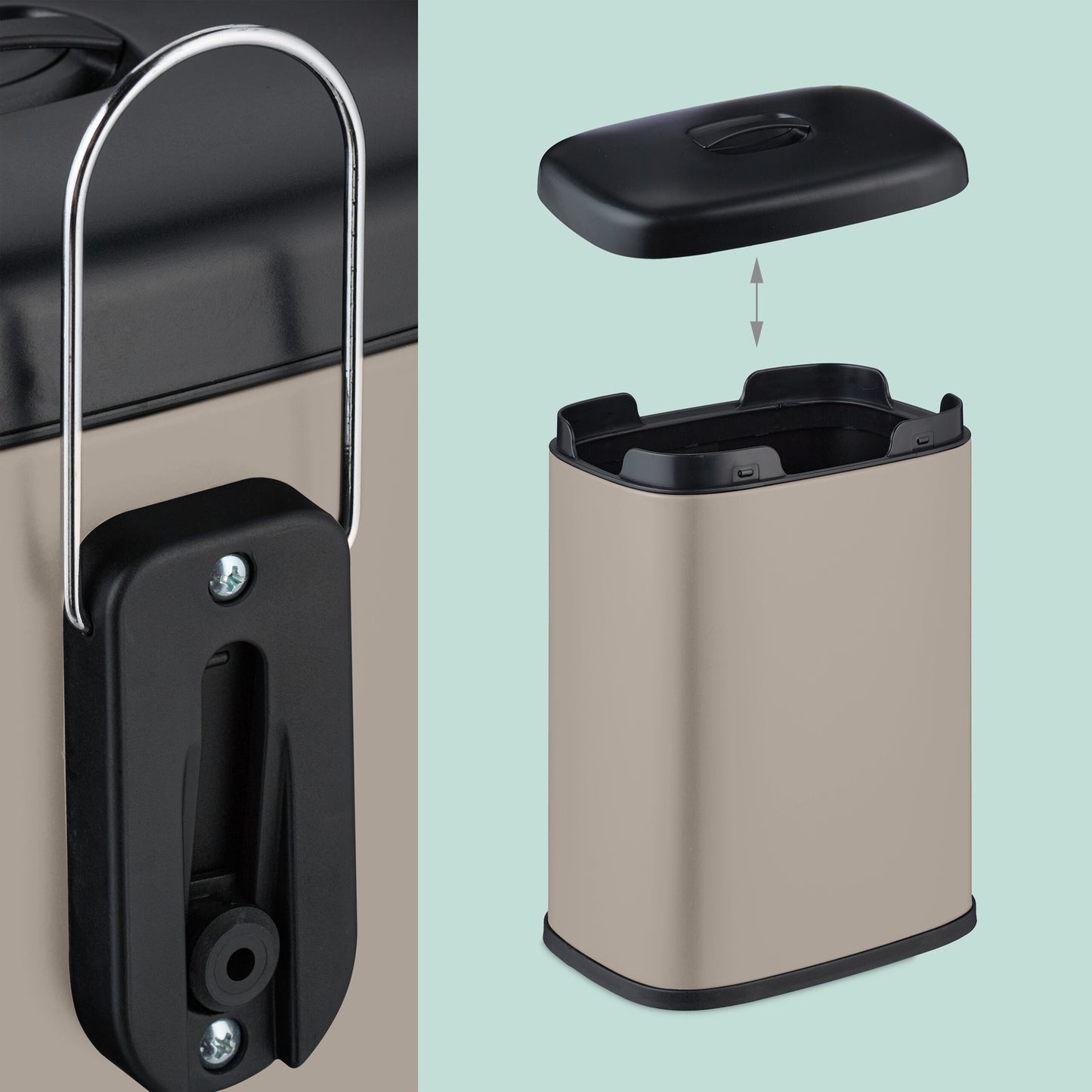 Wall-Mounted Waste Bin, 5L, Removable Lid