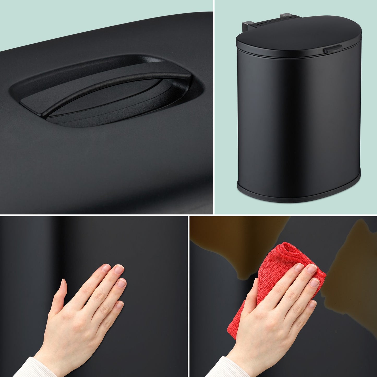 Wall-Mounted Waste Bin, 5L, Removable Lid