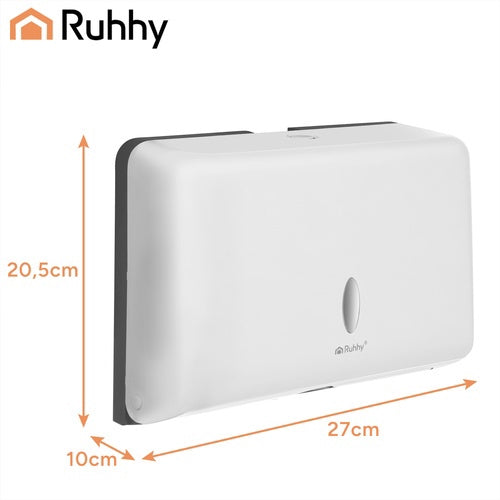 Wall-Mounted White Paper Towel Dispenser, ABS, 27cm