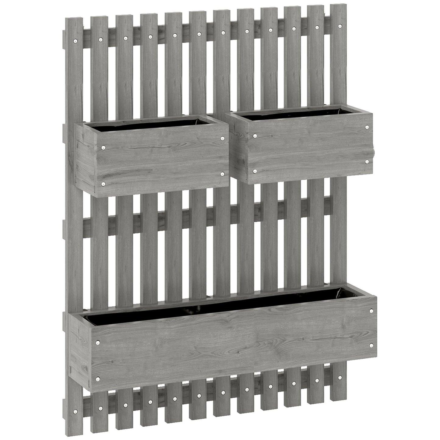 Wall-Mounted Wooden Planter Set, Adjustable, 60x16x80 cm