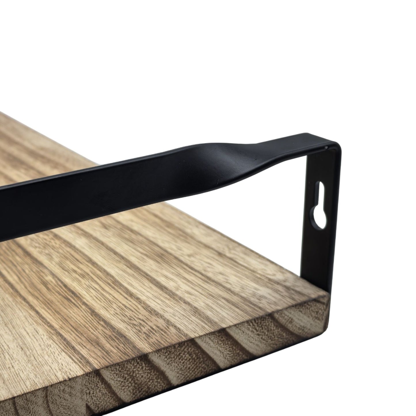 Wall Shelves, 2-Piece Set, Wood and Iron