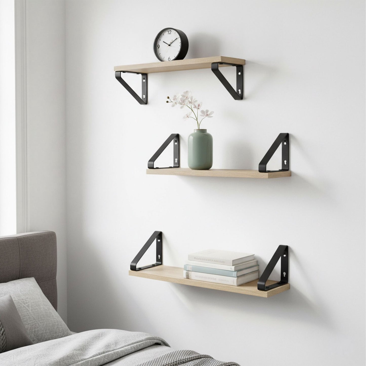 Wall Shelves – 3 Sizes for Living Room or Bedroom