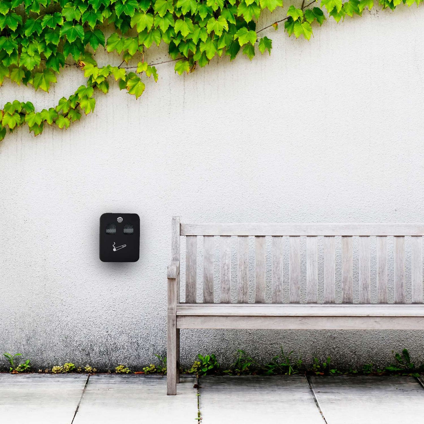 Wall ashtray for outdoor use