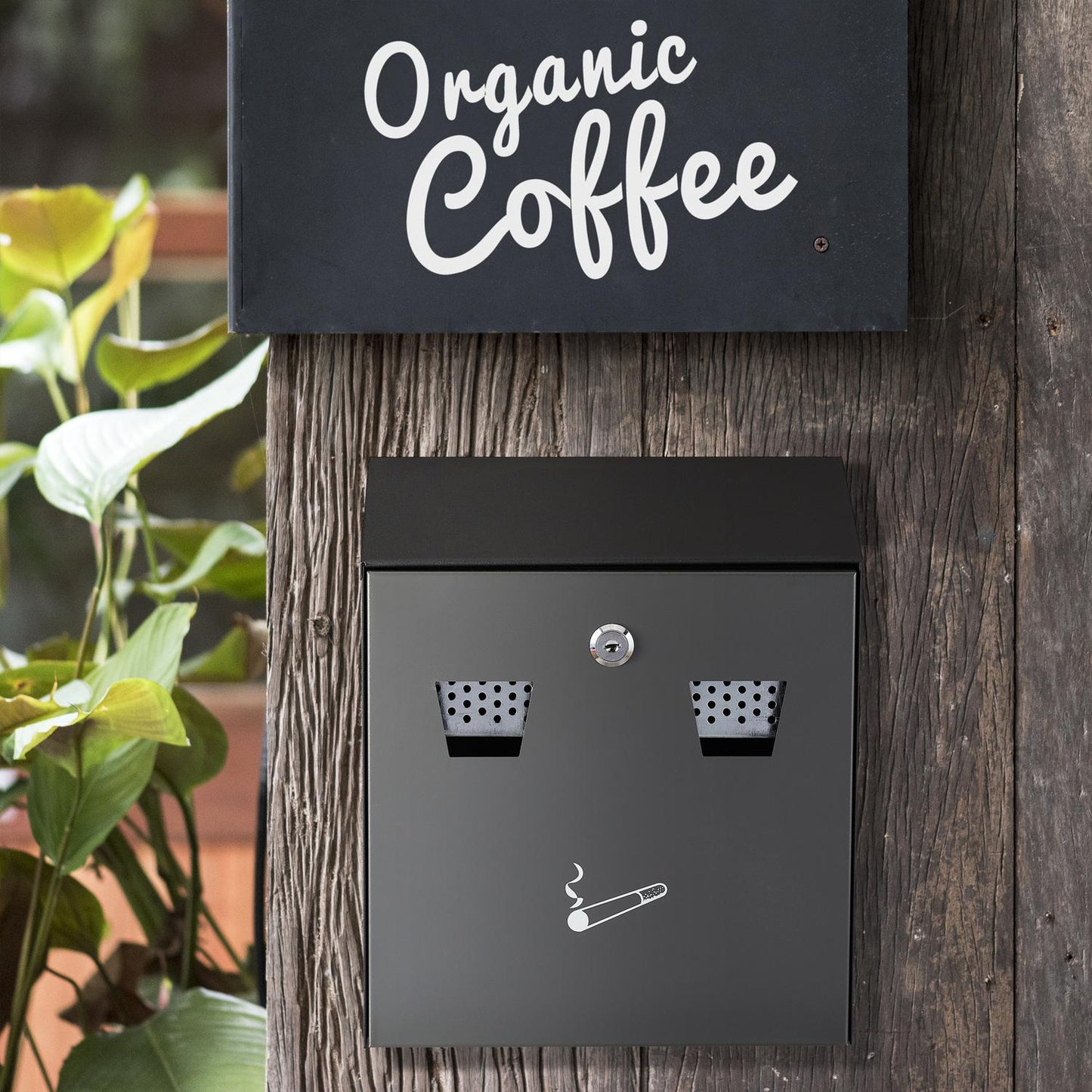 Wall ashtray for outdoor use