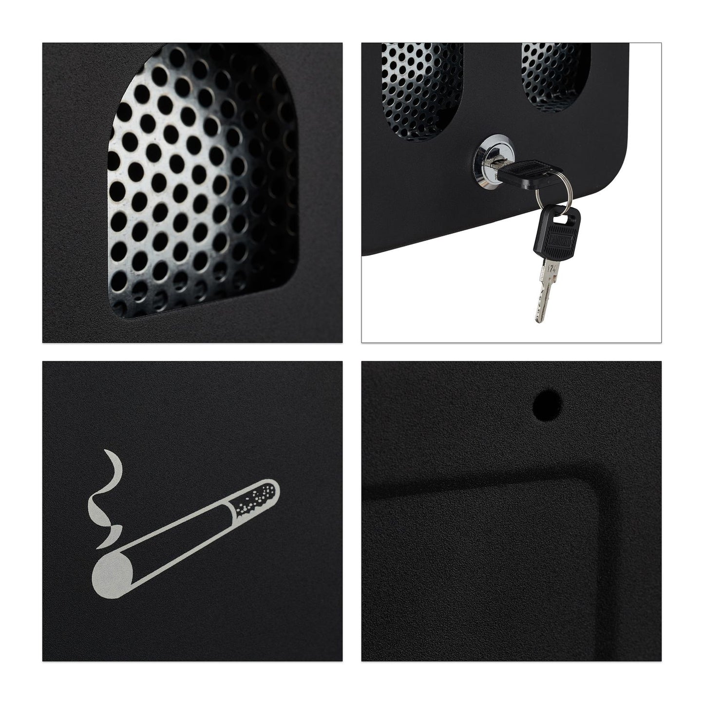 Wall ashtray for outdoor use