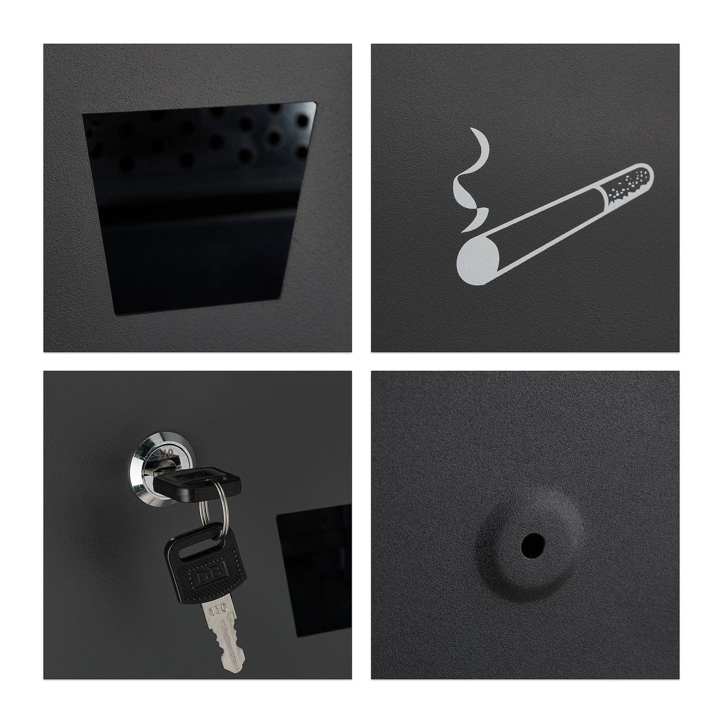 Wall ashtray for outdoor use