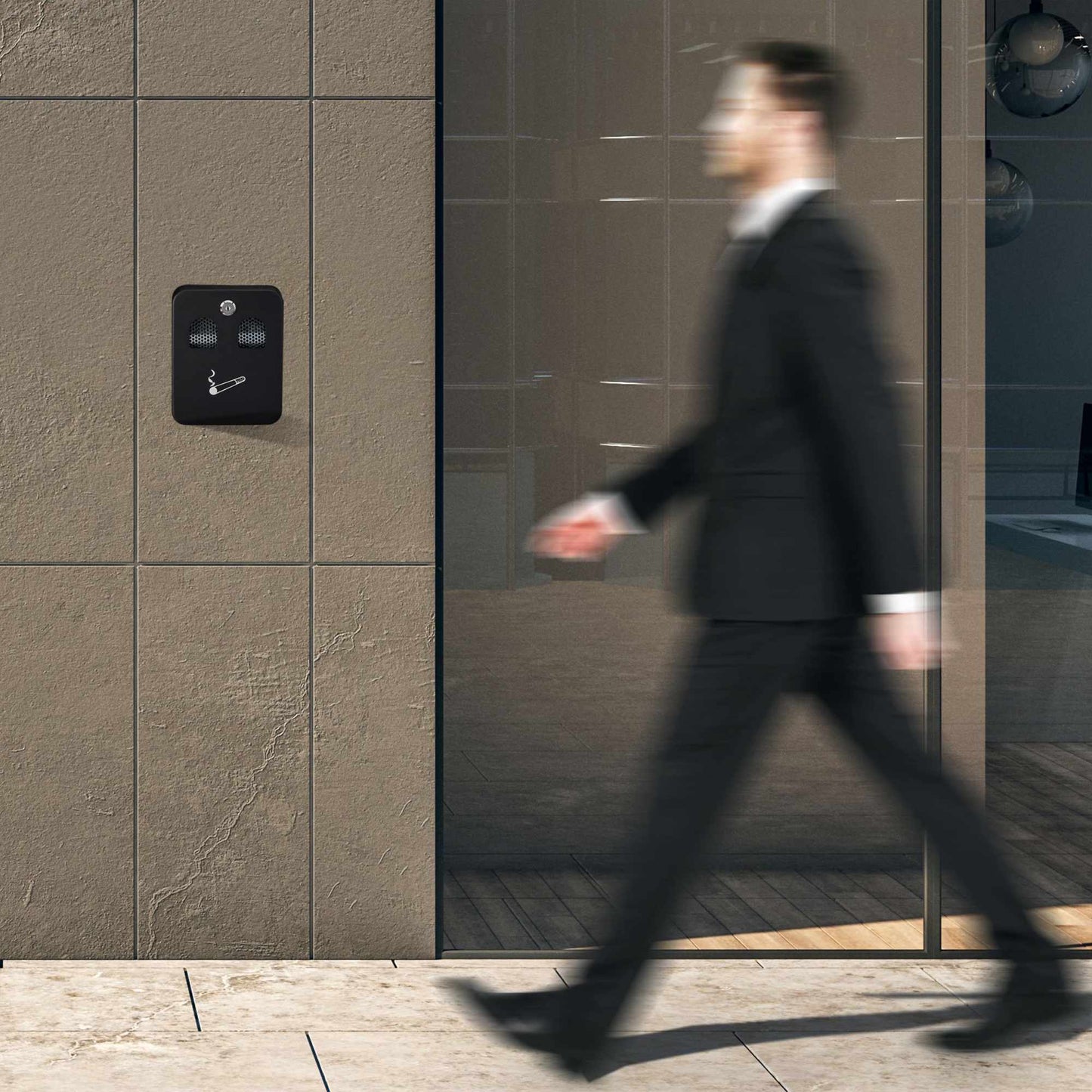 Wall ashtray for outdoor use