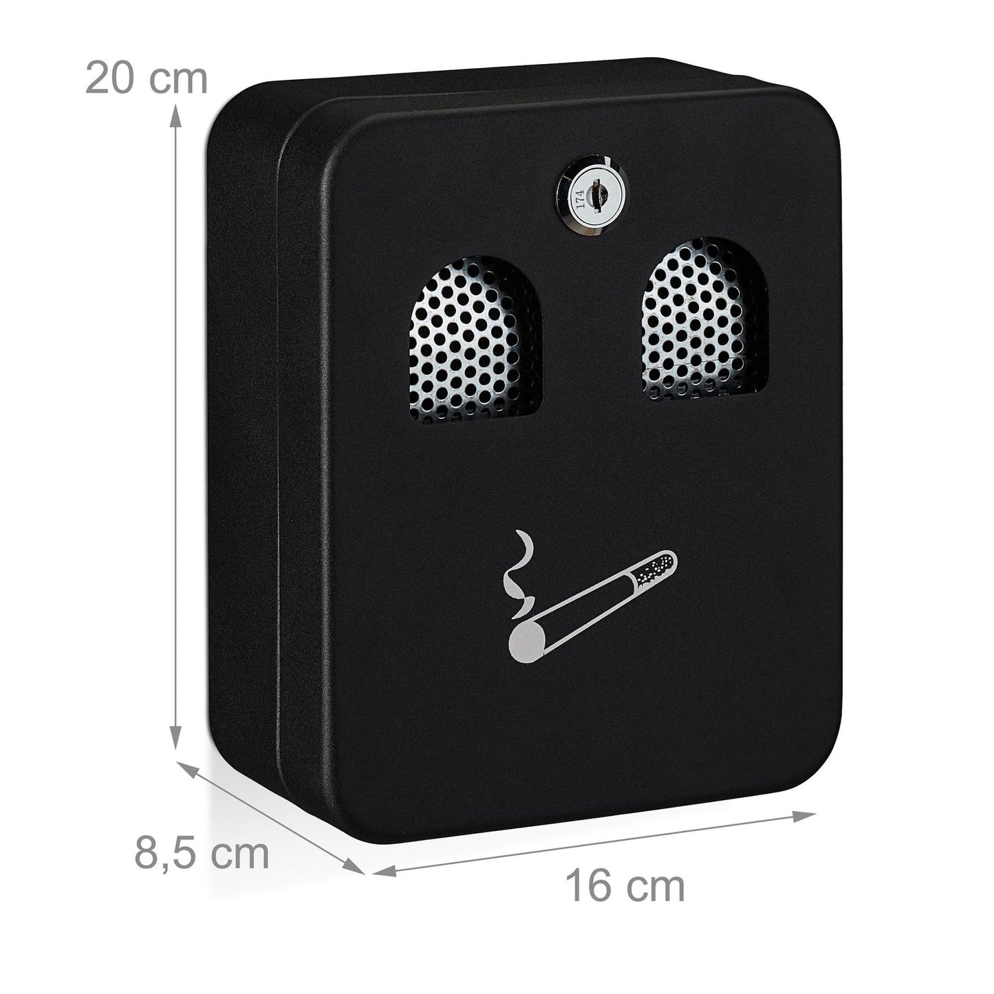 Wall ashtray for outdoor use