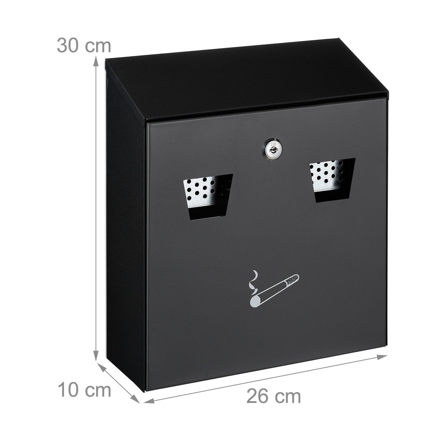 Wall ashtray for outdoor use