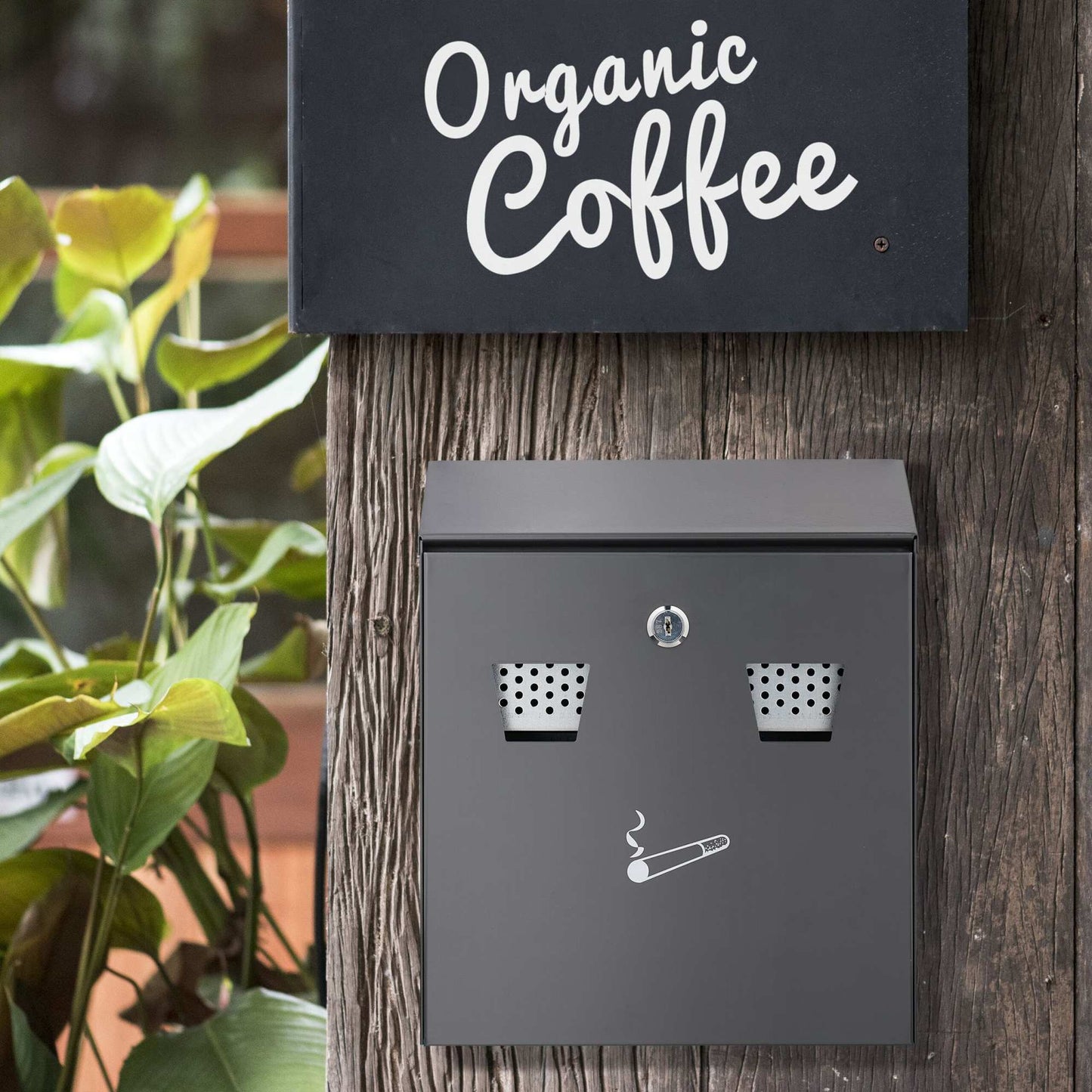 Wall ashtray in anthracite