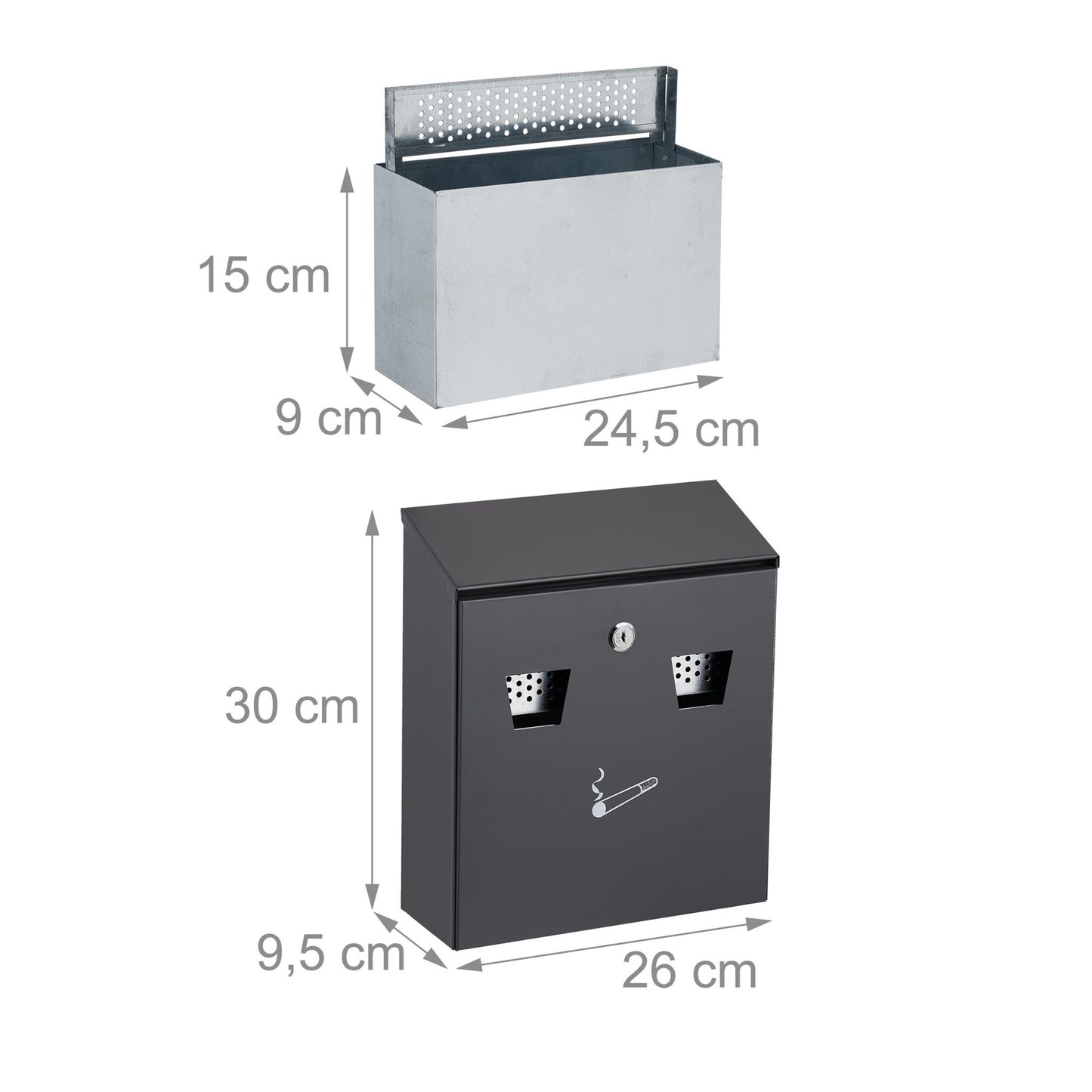 Wall ashtray in anthracite