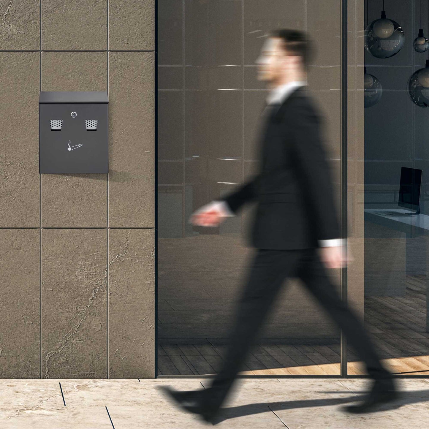 Wall ashtray in anthracite