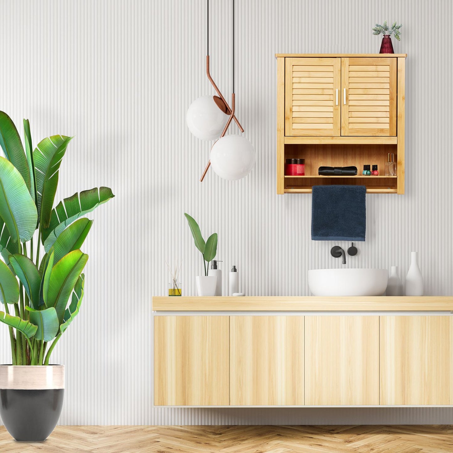 Wall cabinet LAMELL bamboo