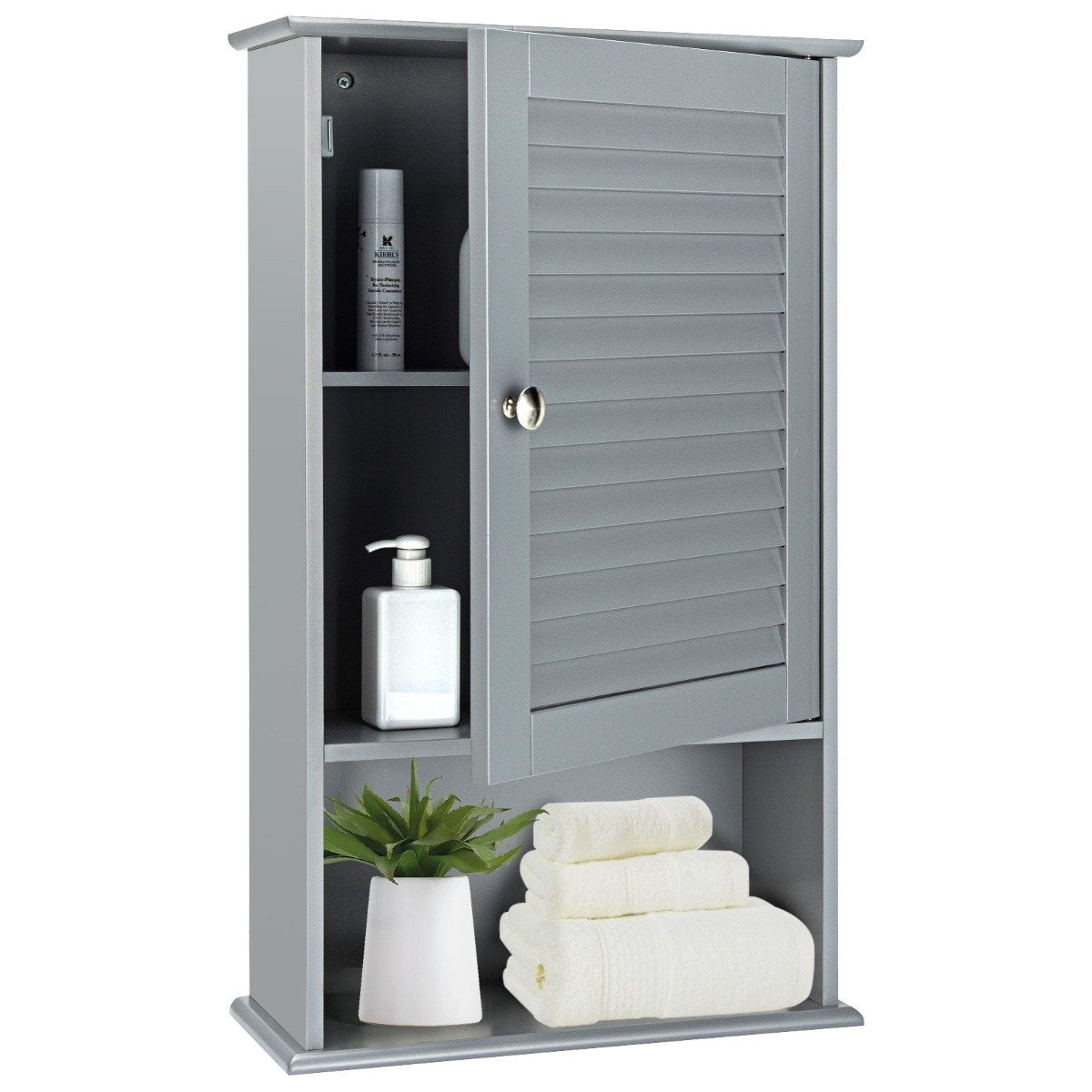 Wall cabinet bathroom cabinet wall cabinet with adjustable shelf gray
