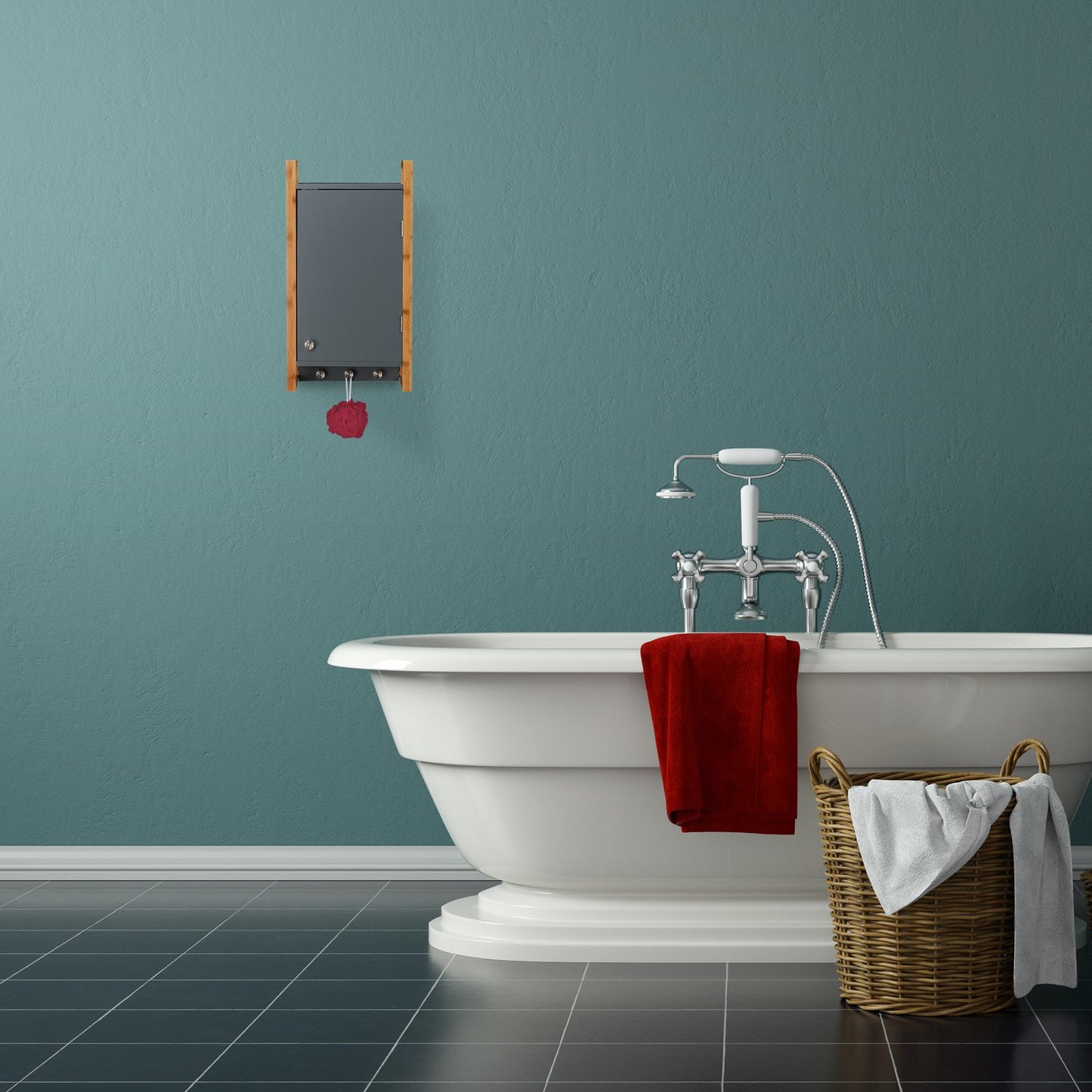 Wall cabinet bathroom gray