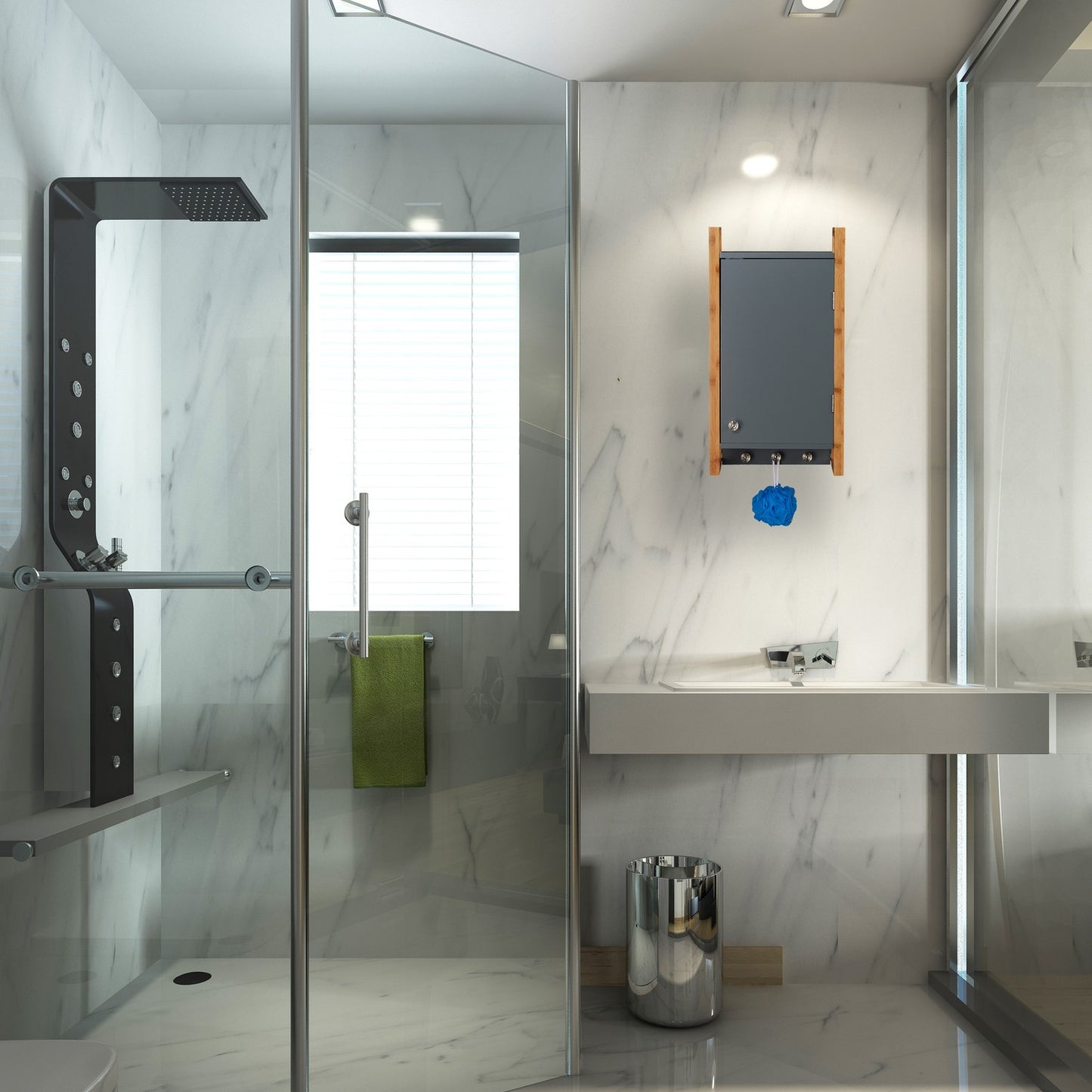Wall cabinet bathroom gray