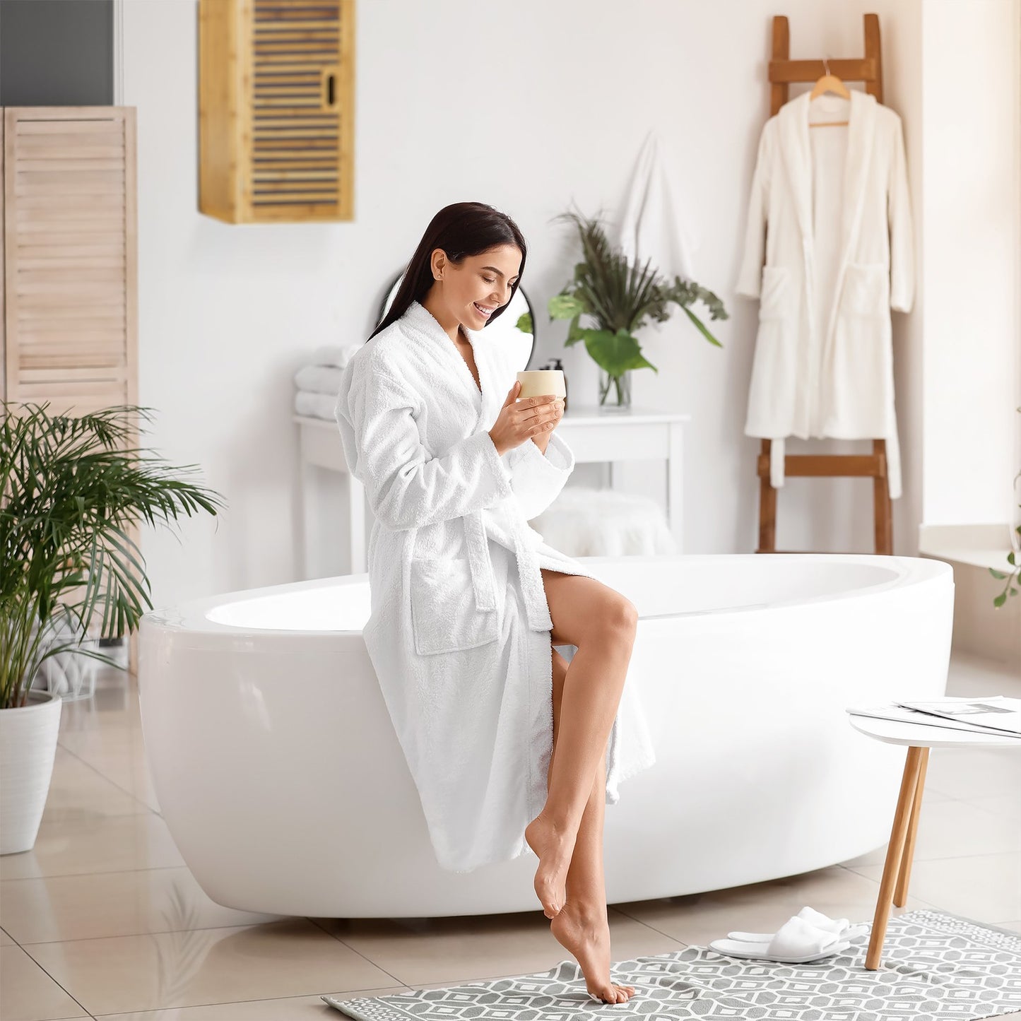 Wall cabinet for bathroom Bamboo 2 shelves