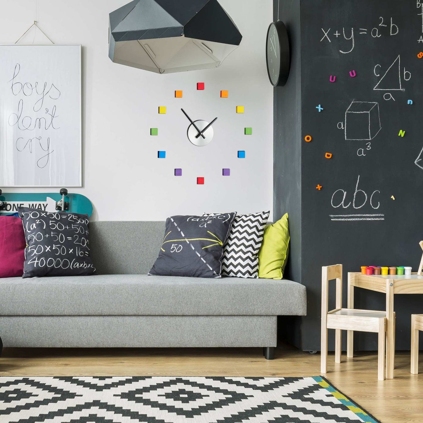 Wall clock DIY colorful