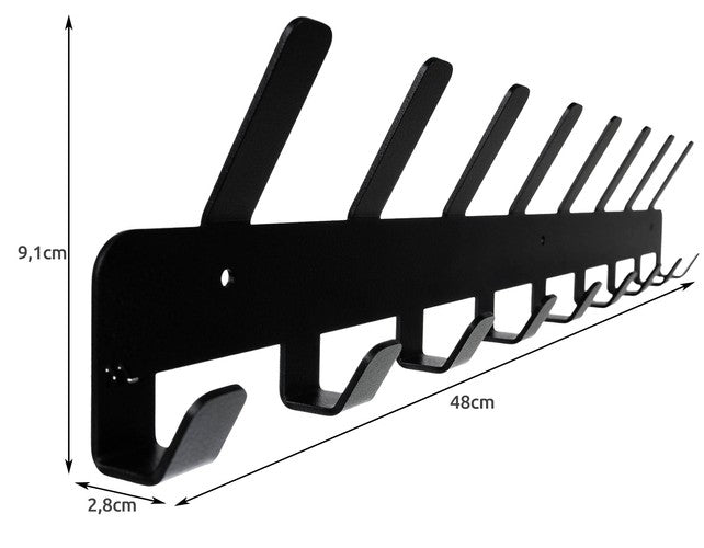 Wall hanger (17 hooks) - black