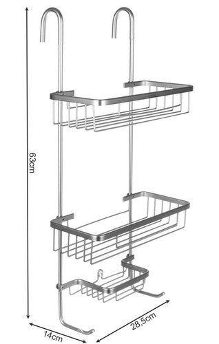 Wall-hung shower shelf - silver
