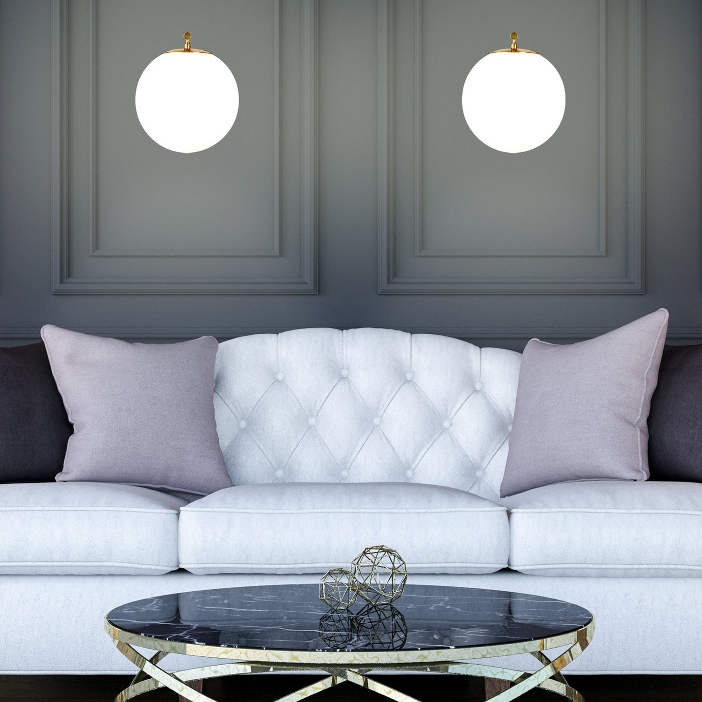Wall lamp GLOBI brass colored