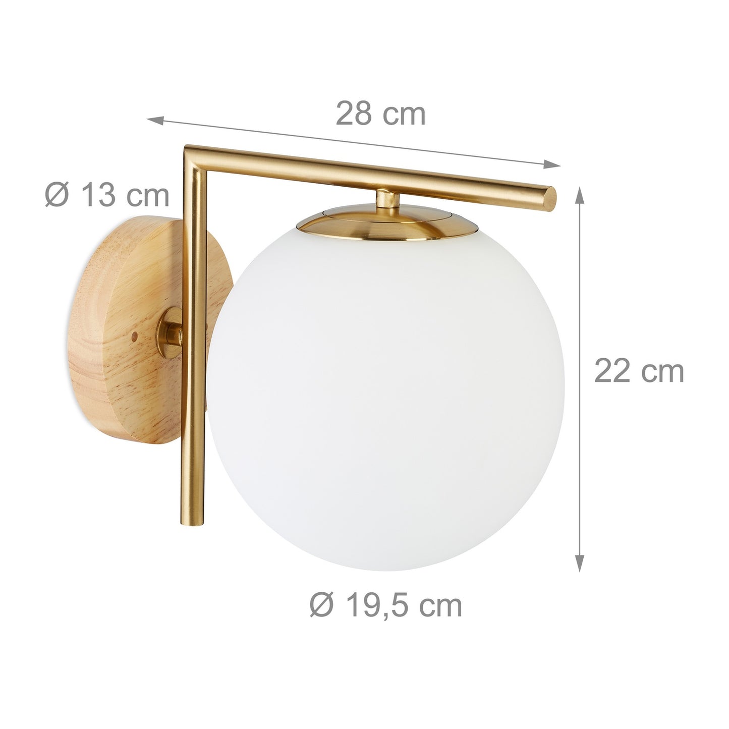 Wall lamp GLOBI brass colored