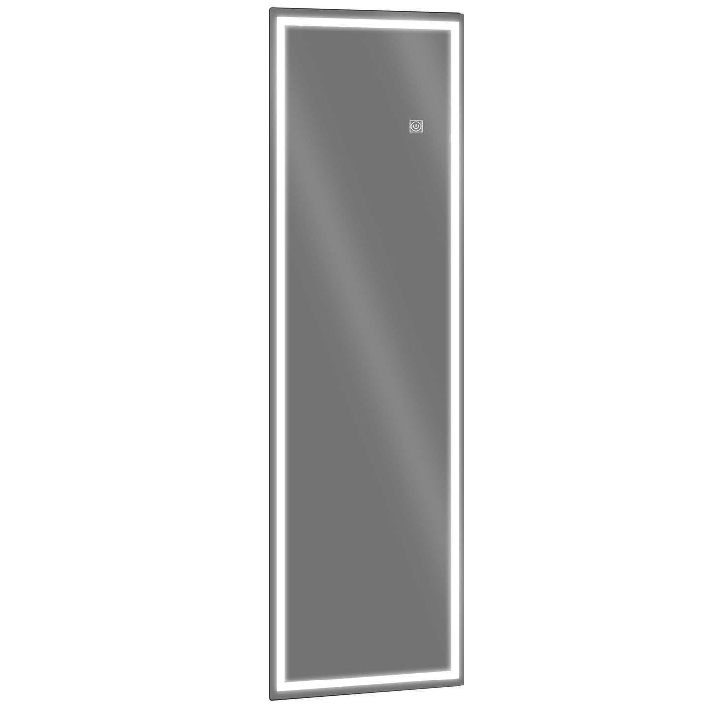 Full-length rectangular wall mirror with LED light, 120 x 40 cm