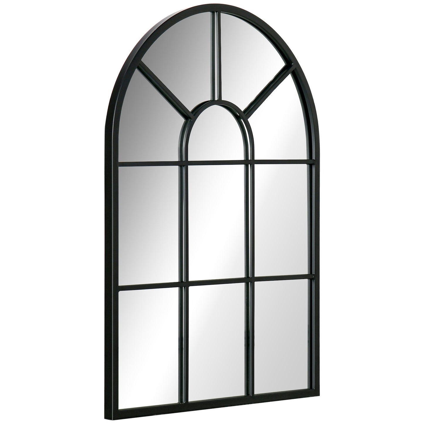 Black metal framed wall mirror, 70x50 cm, decorative hanging