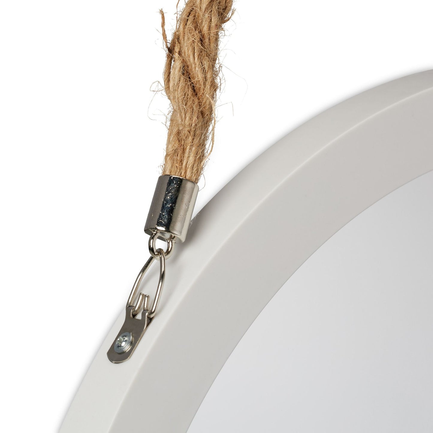Wall mirror with rope suspension