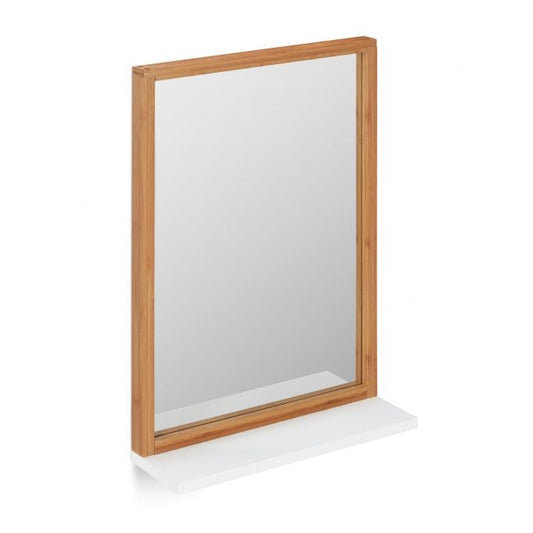 Wall mirror with shelf