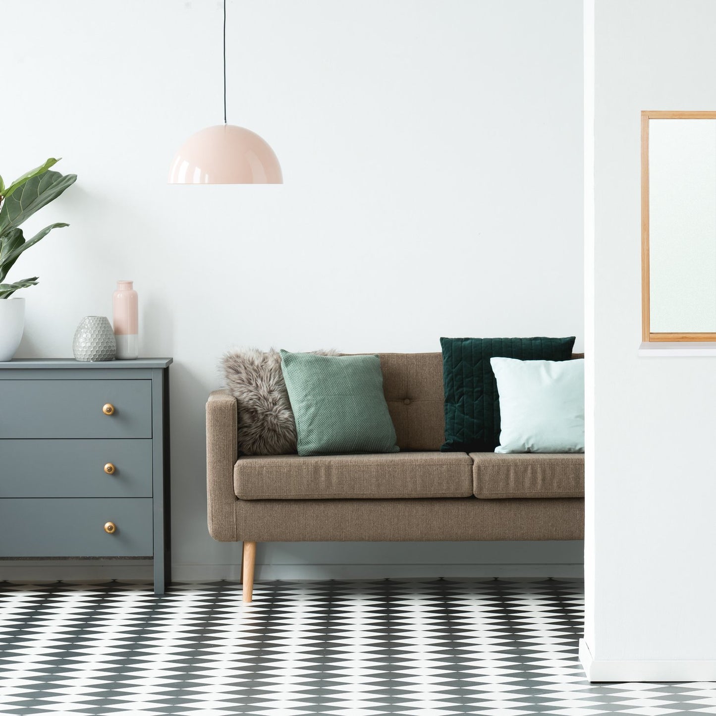 Wall mirror with shelf