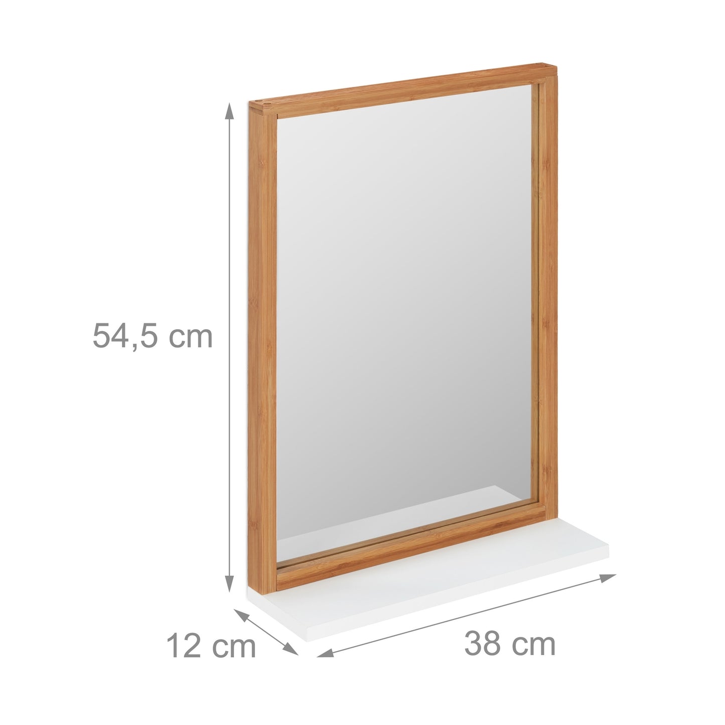 Wall mirror with shelf